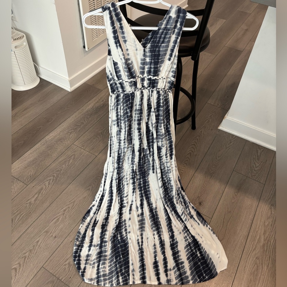 Blue and White Maxi Sun Dress